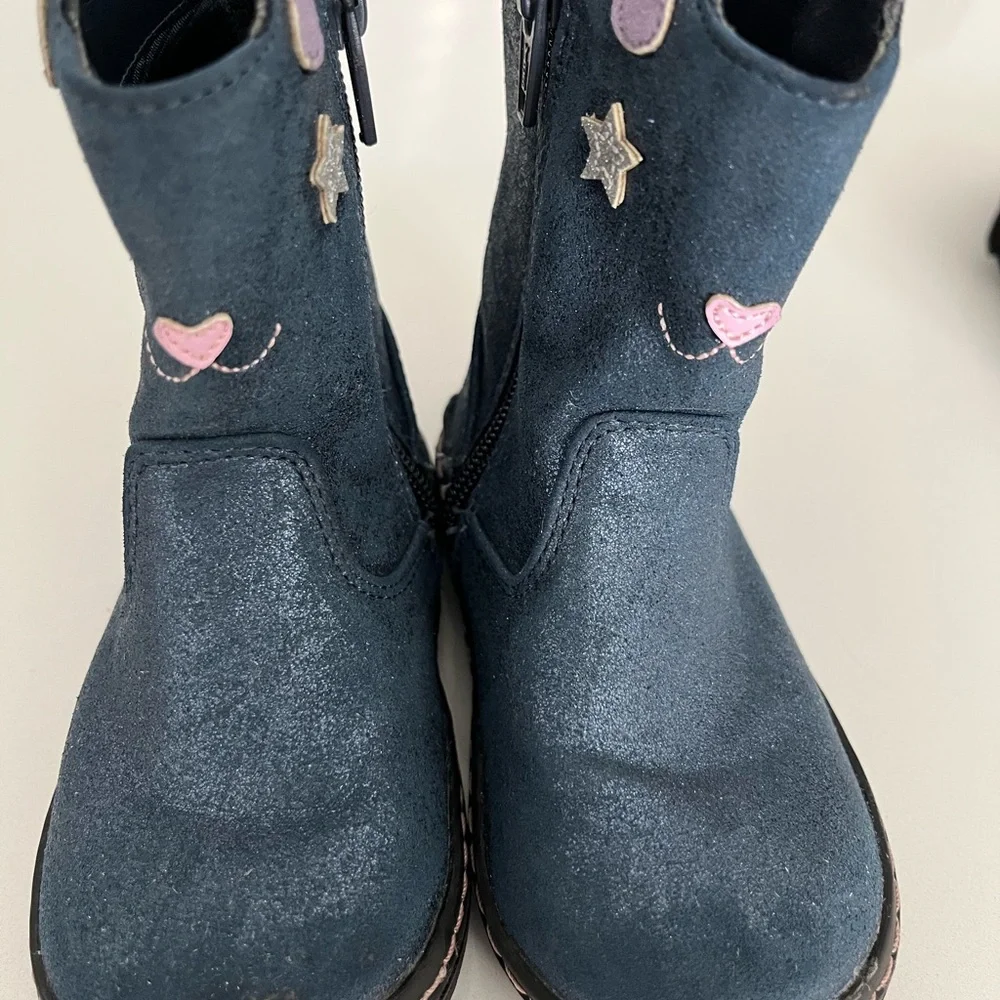Baby girl boots and black suede dress shoes